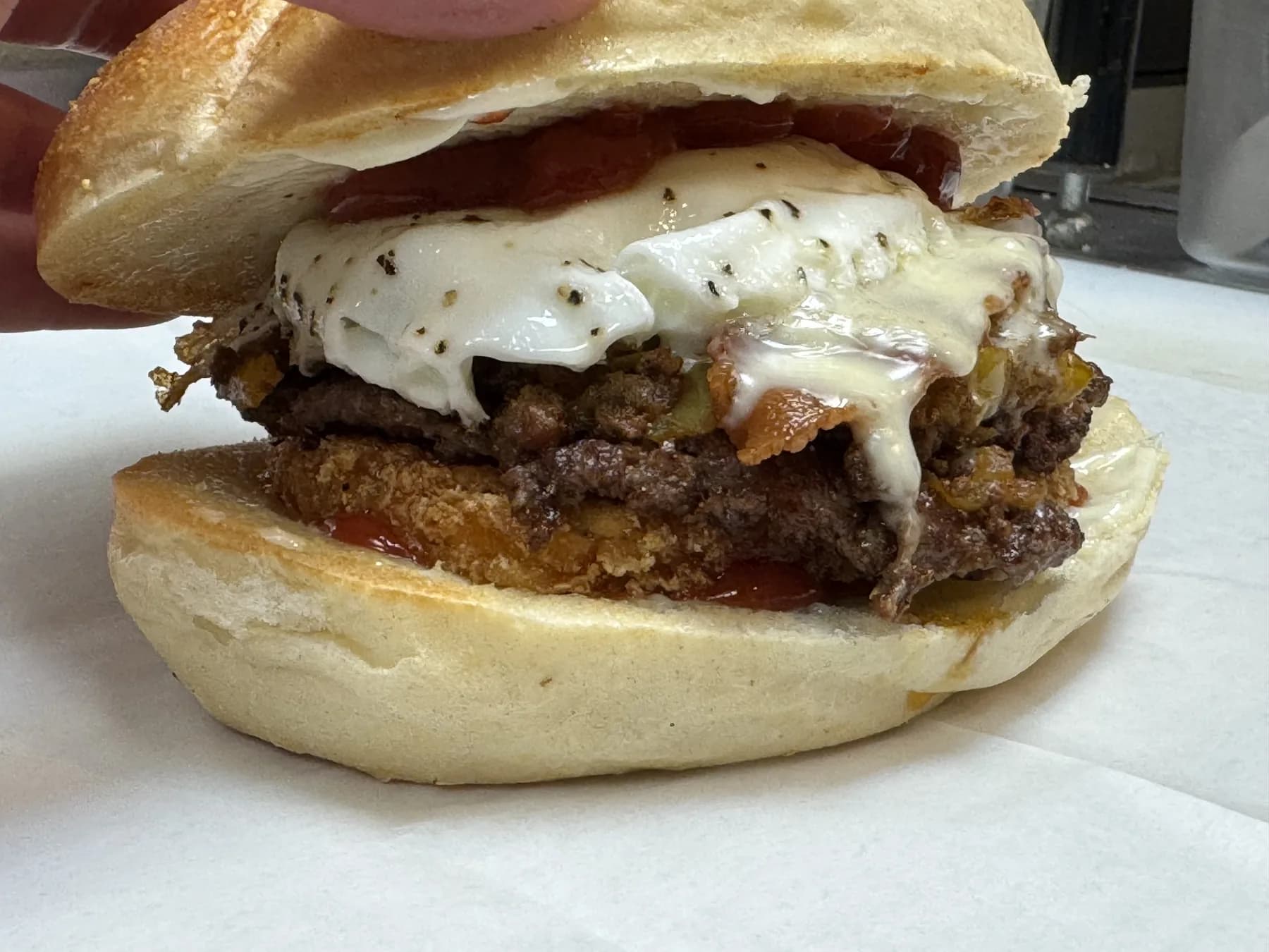 Breakfast Smash Burger from Windsor Deli