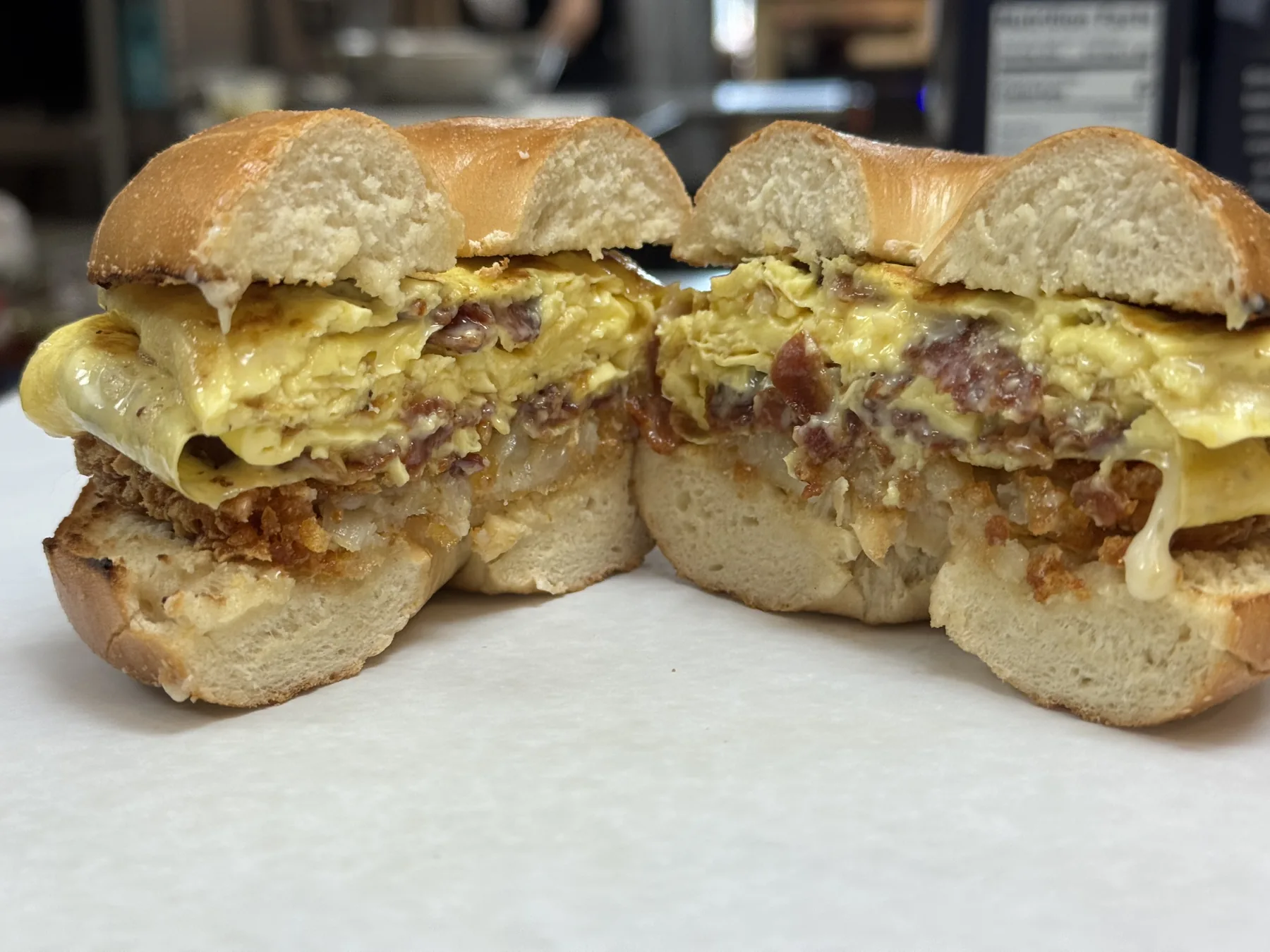 Breakfast sandwich lineup from Windsor Deli
