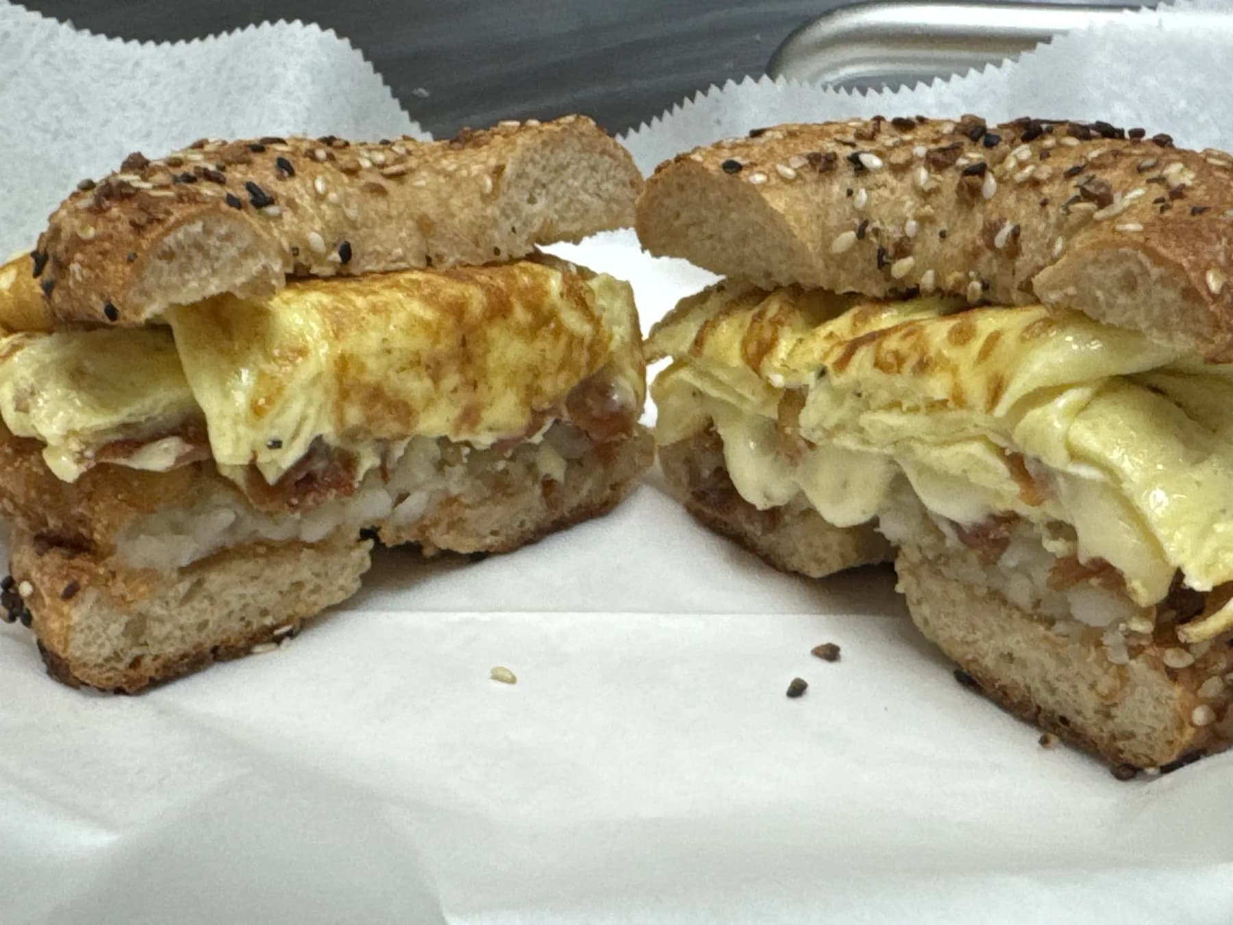 Breakfast sandwich pair from Windsor Deli
