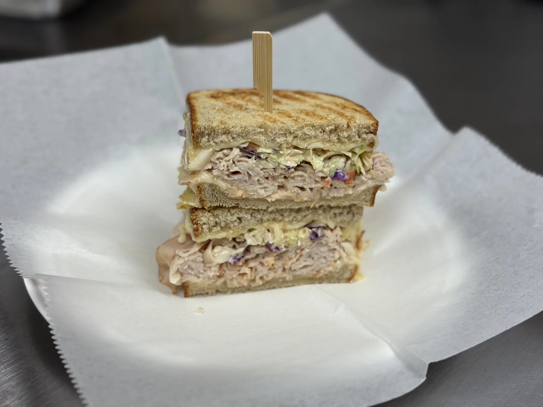 Stacked deli sandwich from Windsor Deli